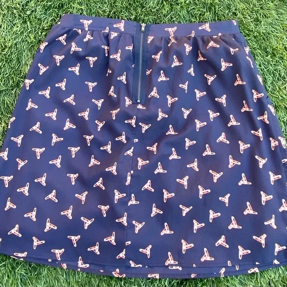 everly brand Sz-M navy & orange safety pin skirt. With pockets 😍 - Picture 4 of 4